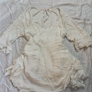 Free People White Textured Top